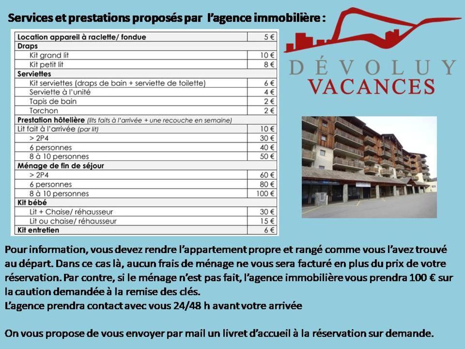 Appartement 8-10 Personnes Superdevoluy Hautes Alpes Rez De Chaussee Vue Panoramique 3 Chambres Saint-Étienne-en-Dévoluy 외부 사진
